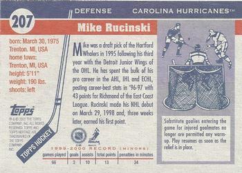 2000-01 Topps Heritage #207 Mike Rucinski Back