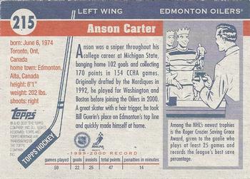 2000-01 Topps Heritage #215 Anson Carter Back
