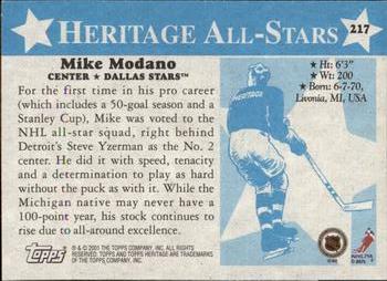 2000-01 Topps Heritage #217 Mike Modano Back