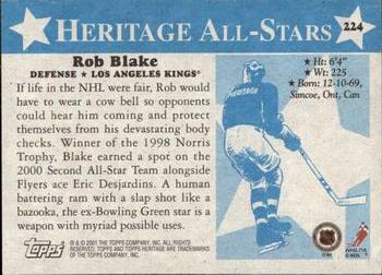 2000-01 Topps Heritage #224 Rob Blake Back