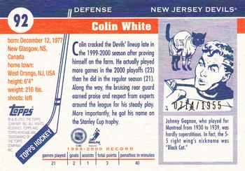 2000-01 Topps Heritage #92 Colin White Back