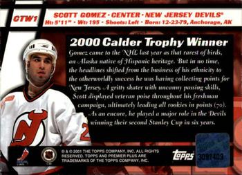 2000-01 Topps Premier Plus #CTW1 Scott Gomez Back