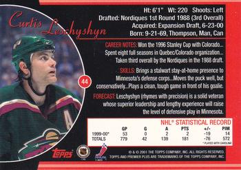 2000-01 Topps Premier Plus #44 Curtis Leschyshyn Back