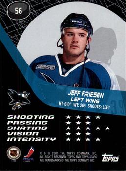 2000-01 Topps Stars #56 Jeff Friesen Back