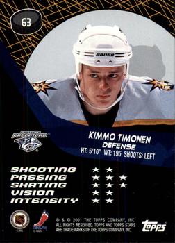 2000-01 Topps Stars #63 Kimmo Timonen Back