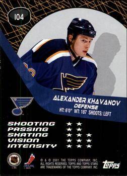 2000-01 Topps Stars #104 Alexander Khavanov Back