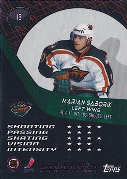 2000-01 Topps Stars #113 Marian Gaborik Back
