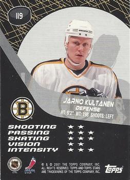2000-01 Topps Stars #119 Jarno Kultanen Back