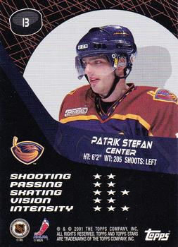 2000-01 Topps Stars #13 Patrik Stefan Back