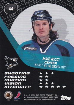 2000-01 Topps Stars #44 Mike Ricci Back