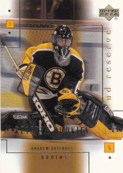2000-01 UD Reserve #89 Andrew Raycroft Front