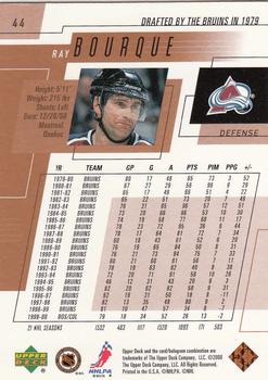 2000-01 Upper Deck #44 Ray Bourque Back