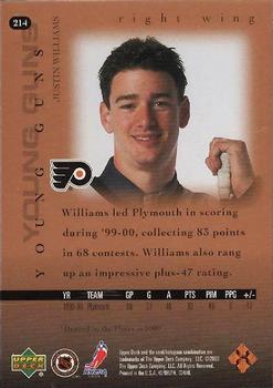 2000-01 Upper Deck #214 Justin Williams Back