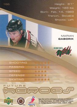 2000-01 Upper Deck Heroes #166 Marian Gaborik Back