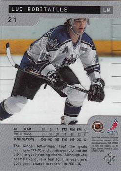 2000-01 Upper Deck Ice #21 Luc Robitaille Back