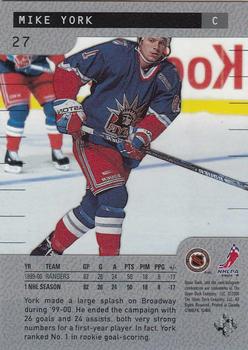 2000-01 Upper Deck Ice #27 Mike York Back
