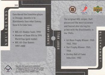 2000-01 Upper Deck Legends #30 Bobby Hull / Tony Amonte Back