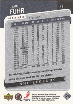 2000-01 Upper Deck Legends #48 Grant Fuhr Back