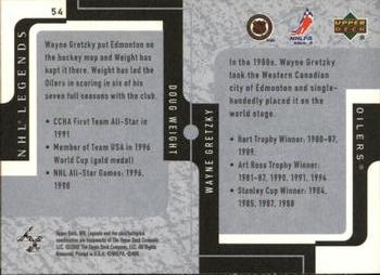 2000-01 Upper Deck Legends #54 Wayne Gretzky / Doug Weight Back