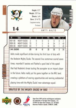 2000-01 Upper Deck MVP #1 Antti Aalto Back