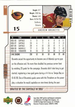 2000-01 Upper Deck MVP #8 Andrew Brunette Back