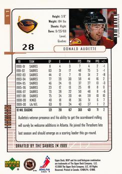 2000-01 Upper Deck MVP #11 Donald Audette Back