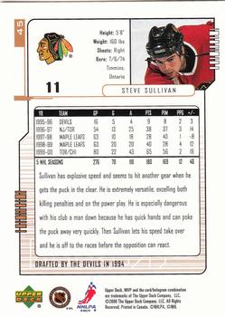 2000-01 Upper Deck MVP #45 Steve Sullivan Back