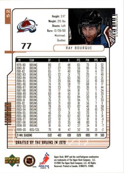 2000-01 Upper Deck MVP #52 Ray Bourque Back