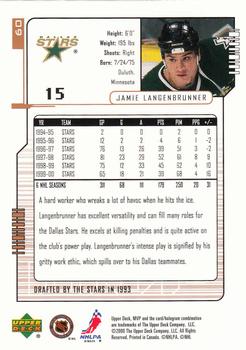 2000-01 Upper Deck MVP #60 Jamie Langenbrunner Back