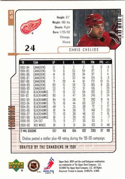 2000-01 Upper Deck MVP #65 Chris Chelios Back