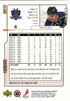 2000-01 Upper Deck MVP #88 Rob Blake Back