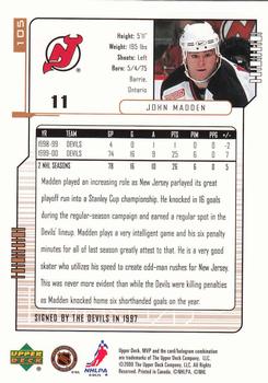 2000-01 Upper Deck MVP #105 John Madden Back