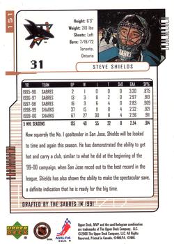 2000-01 Upper Deck MVP #151 Steve Shields Back