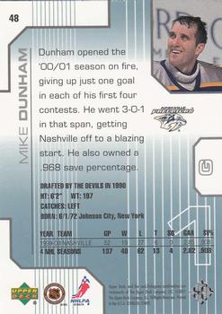 2000-01 Upper Deck Pros & Prospects #48 Mike Dunham Back