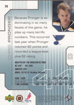 2000-01 Upper Deck Pros & Prospects #74 Chris Pronger Back