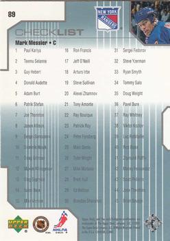 2000-01 Upper Deck Pros & Prospects #89 Mark Messier Back