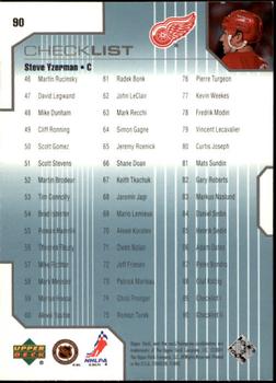 2000-01 Upper Deck Pros & Prospects #90 Steve Yzerman Back