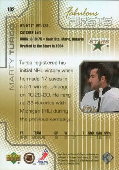 2000-01 Upper Deck Pros & Prospects #102 Marty Turco Back