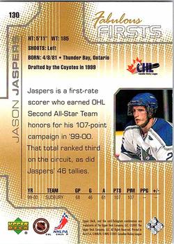 2000-01 Upper Deck Pros & Prospects #130 Jason Jaspers Back