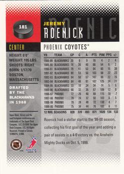 2000-01 Upper Deck Victory #181 Jeremy Roenick Back