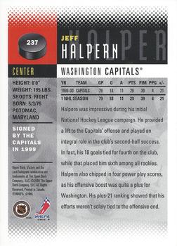 2000-01 Upper Deck Victory #237 Jeff Halpern Back