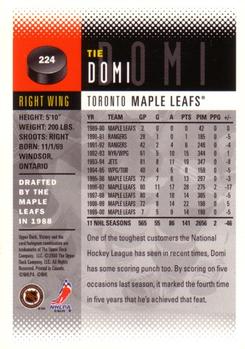 2000-01 Upper Deck Victory #224 Tie Domi Back