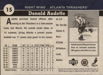 2000-01 Upper Deck Vintage #15 Donald Audette Back
