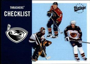 2000-01 Upper Deck Vintage #23 Thrashers Checklist Front