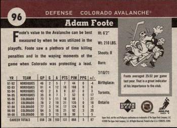 2000-01 Upper Deck Vintage #96 Adam Foote Back