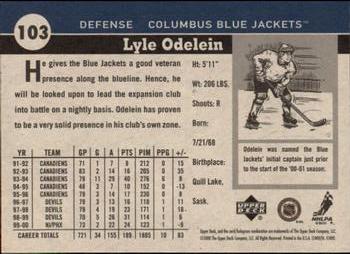 2000-01 Upper Deck Vintage #103 Lyle Odelein Back