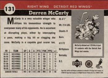 2000-01 Upper Deck Vintage #131 Darren McCarty Back