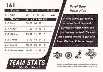 2000-01 Upper Deck Vintage #161 Pavel Bure / Trevor Kidd Back