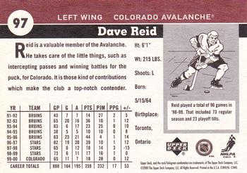 2000-01 Upper Deck Vintage #97 Dave Reid Back