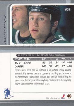 2001-02 Be a Player Signature Series #009 Brenden Morrow Back
